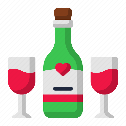 Wine, love, romance, food, restaurant, valentines, alcoholic icon - Download on Iconfinder