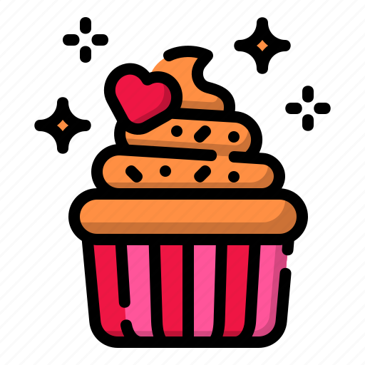 Cupcake, love, and, romance, valentines, day, dessert icon - Download on Iconfinder