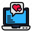 laptop, online, dating, love, romance, valentines, heart, internet