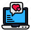 laptop, online, dating, love, romance, valentines, heart, internet 