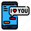 smartphone, valentines, heart, communications, love, message 