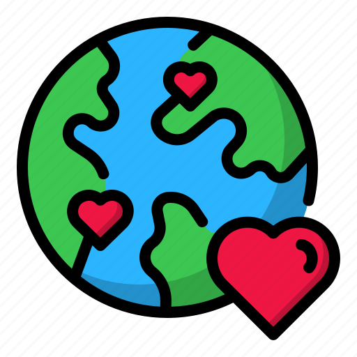 Valentines, day, romance, heart, love, world, earth icon - Download on Iconfinder