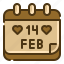 calendar, valentines, love, romantic, date, february, schedule 