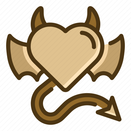 Devil, heart, valentines, romantic, love, evil icon - Download on Iconfinder