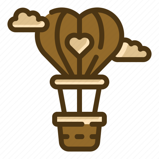 Hot, air, balloon, valentines, honeymoon, transportation, trip icon - Download on Iconfinder