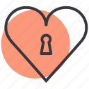 heart, keyhole, lock, love, romance, valentines