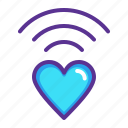 heart, love, network, romance, valentines, wifi