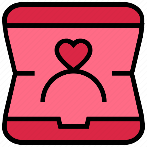 Engagement, heart, love, marriage, ring, ring box, valentine’s day icon - Download on Iconfinder