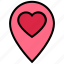 heart, location, love, marker, navigation, pin, valentine’s day 
