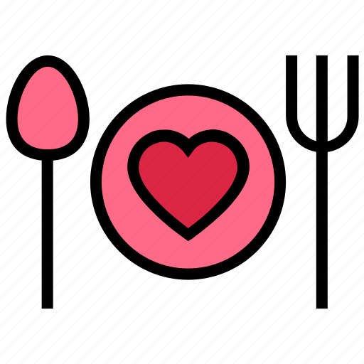 Dining, heart, knife, love, plate, spoon, valentine’s day icon - Download on Iconfinder