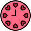 clock, heart, hour, love, time, valentine’s day 
