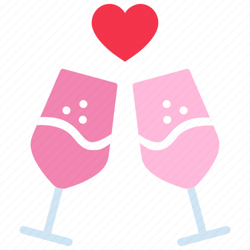 Celebration, cheers, glass, heart, love, party, valentines day icon - Download on Iconfinder