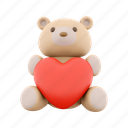 png, heart, love, bear, valentine, teddy, gift 