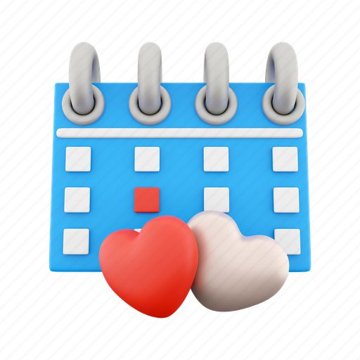 Png, calendar, date, schedule, valentines day, month, love 3D illustration - Download on Iconfinder