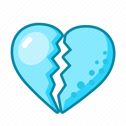 Blue, heart, broken, valentine icon - Download on Iconfinder