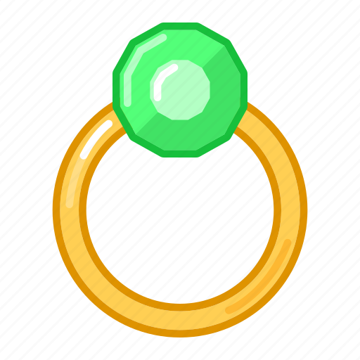 Green, stone, ring, valentine, wedding, jewel icon - Download on Iconfinder