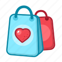 valentine, shopping, shop, bag