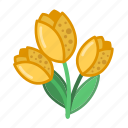 yellow, tulip, flower, valentine