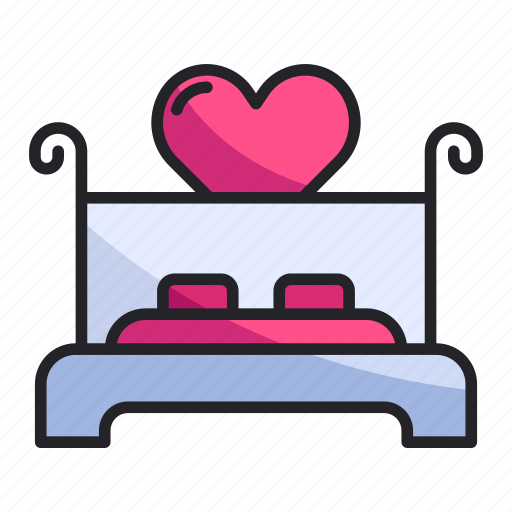 Bed, bedroom, love, romance, room, valentine, wedding icon - Download on Iconfinder