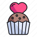 cake, cup, dessert, food, love, muffin, valentine