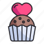 cake, cup, dessert, food, love, muffin, valentine 