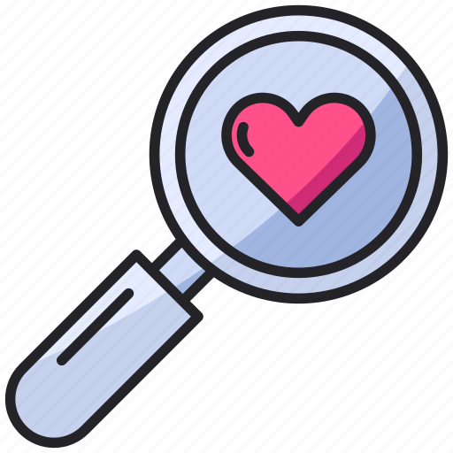 Find, love, magnifier, romance, search, valentine, zoom icon - Download on Iconfinder