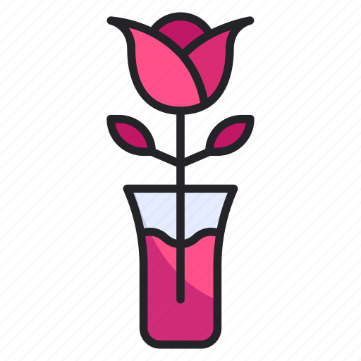 Flower, gift, love, pot, romance, rose, valentine icon - Download on Iconfinder