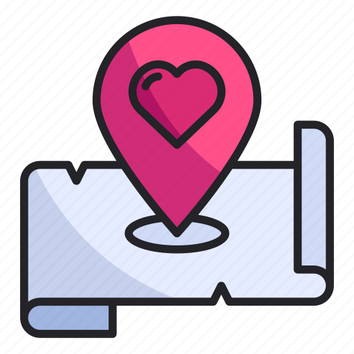 Location, love, map, pin, place, romance, valentine icon - Download on Iconfinder