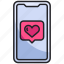 love, mobile, notification, phone, romance, smartphone, valentine 