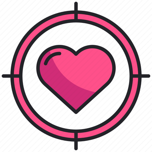 Goal, heart, hunting, love, romance, target, valentine icon - Download on Iconfinder