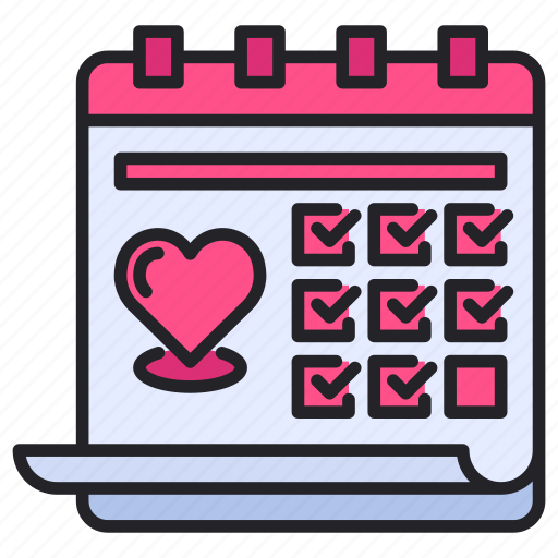 Calendar, date, event, heart, love, schedule, valentine day icon - Download on Iconfinder