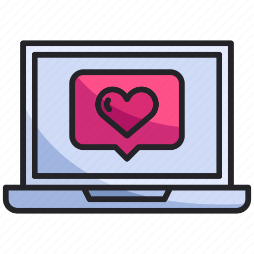 Device, electronic, info, laptop, love, notification, valentine icon - Download on Iconfinder
