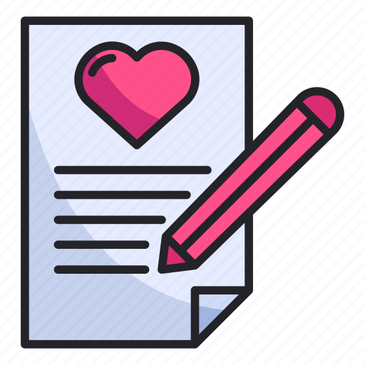Letter, love, mail, pencil, romance, valentine, writing icon - Download on Iconfinder
