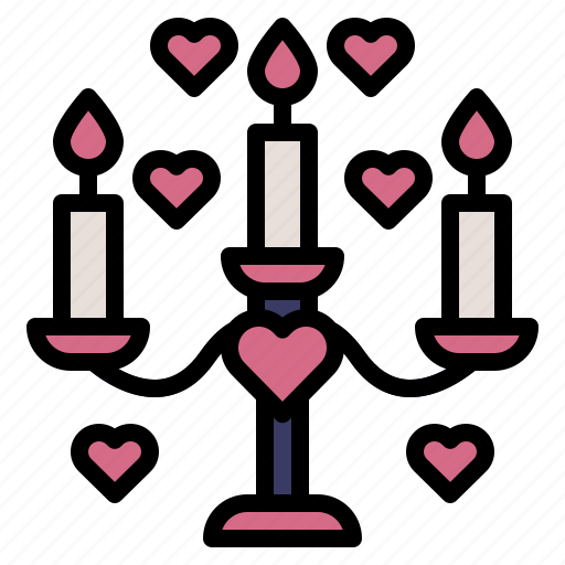 Valentineday, candelabrum, candle, candlestick icon - Download on Iconfinder