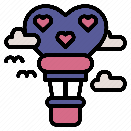 Valentineday, hotairballoon, heart, trransportation, valentine icon - Download on Iconfinder