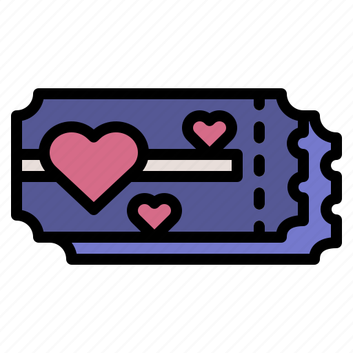 Valentineday, ticket, heart, romance, valentine, love icon - Download on Iconfinder