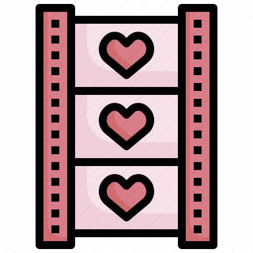 Film, strip, valentines, heart, cinema icon - Download on Iconfinder