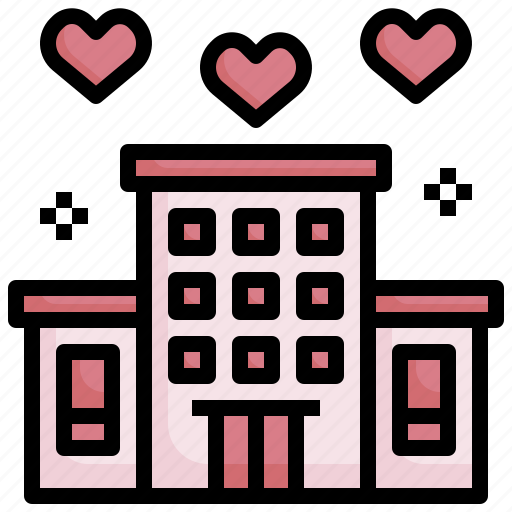 Hotel, hearts, buildings, holidays, love icon - Download on Iconfinder