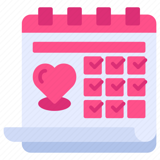 Calendar, date, event, heart, love, schedule, valentine day icon - Download on Iconfinder