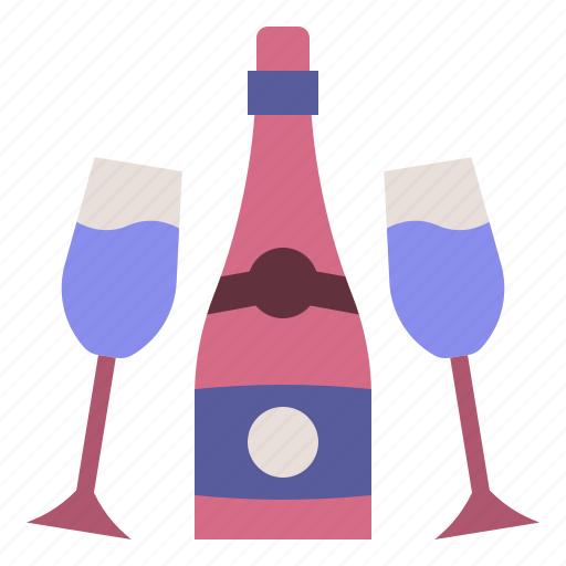 Valentineday, champagne, drink, celebration, alcohol icon - Download on Iconfinder