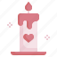 candle, valentines, romanticism, heart 