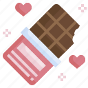 chocolate, dessert, sweet, heart, bar