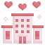 hotel, hearts, buildings, holidays, love 