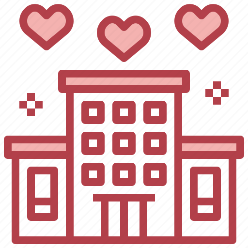 Hotel, hearts, buildings, holidays, love icon - Download on Iconfinder