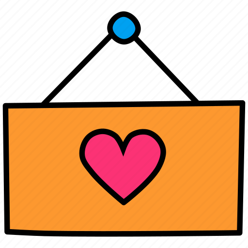 Board, easel, hanger, heart, love, shop, valentines icon - Download on Iconfinder