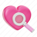 find, love, valentine, search, magnifier, heart, romantic, romance, wedding