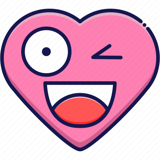 Blink, emoji, emotion, flirty, happy, smile, smiley icon - Download on Iconfinder