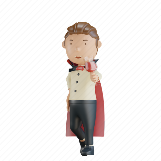 Halloween, character, vampire, dracula, blood, scary, horror 3D illustration - Download on Iconfinder
