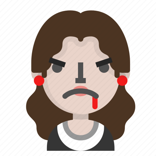 Angry, emoji, female, halloween, horror, monster, vampire icon - Download on Iconfinder