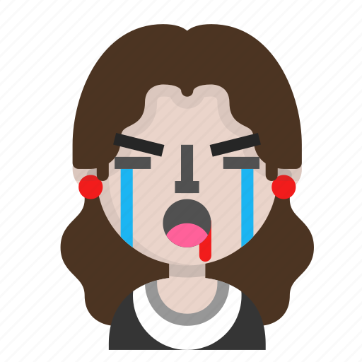 Crying, emoji, female, halloween, horror, monster, vampire icon - Download on Iconfinder